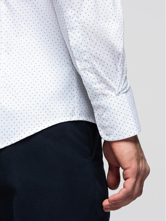 Ombre Ombre Koszula K698 Biały Regular Fit