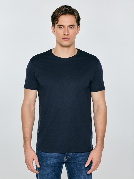 BIG STAR BIG STAR T-Shirt BASIC Granatowy Basic Fit