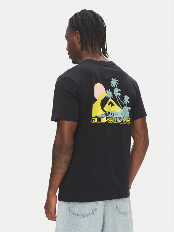 Quiksilver Quiksilver T-krekls Palm Lines Ss EQYZT08057 Melns