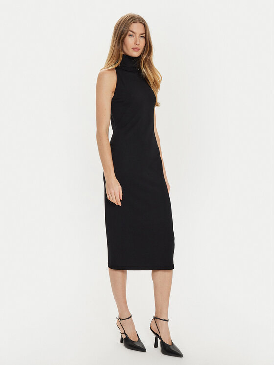 TWINSET TWINSET Kötött ruha 242TF3030 Fekete Slim Fit