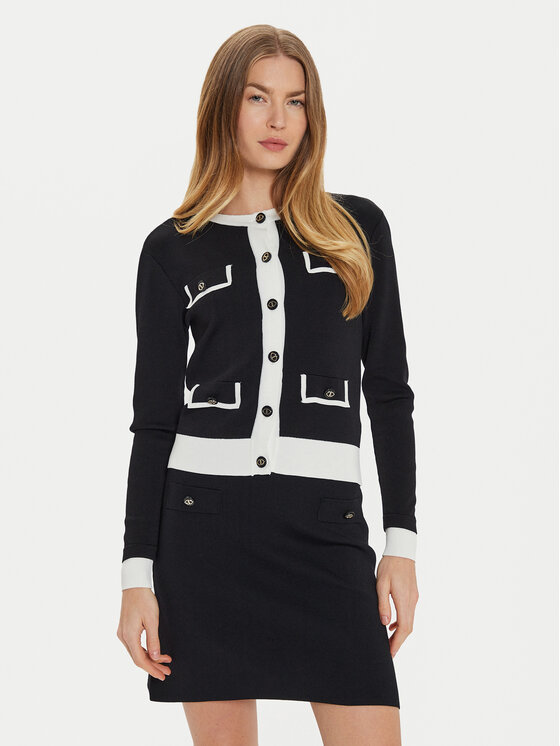 Motivi Kardigán M4566000763N Čierna Regular Fit