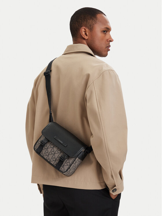 Calvin Klein Geantă crossover Mixed Emblem Aop LV04D3451G Bej