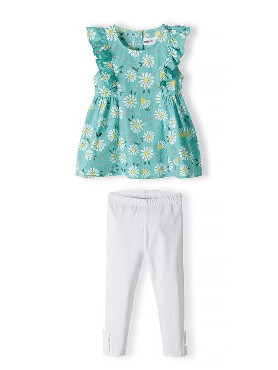 Komplet bluzka i legginsy MINOTI, Rozmiar 86/92, Zielony, market 8
