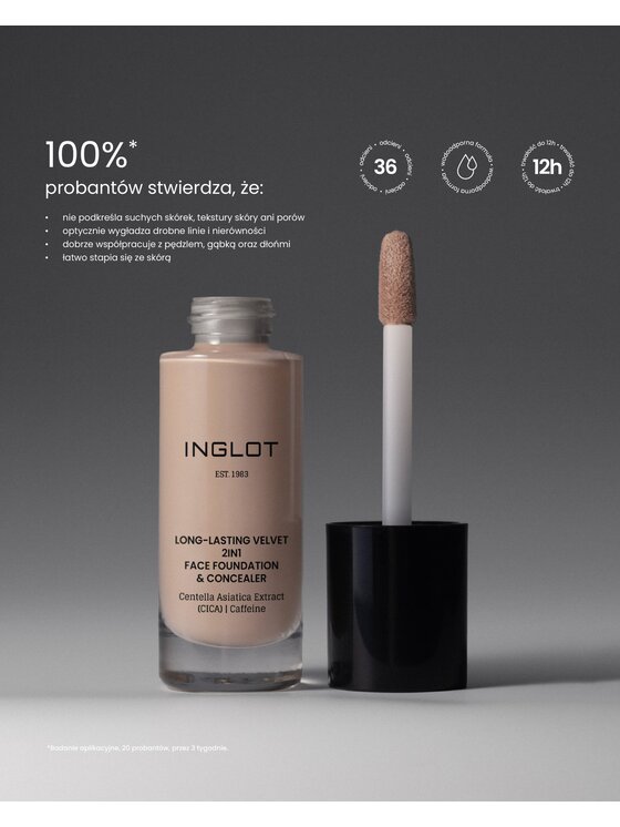 INGLOT INGLOT i korektor 2w1 Long-Lasting Velvet Podkład 707 Light Warm