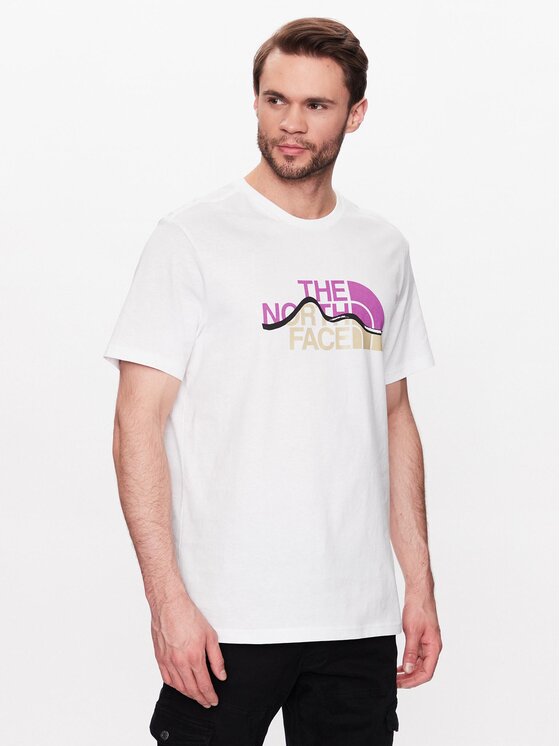 The North Face The North Face T-Shirt Mountain Line NF0A7X1N Biały Regular Fit