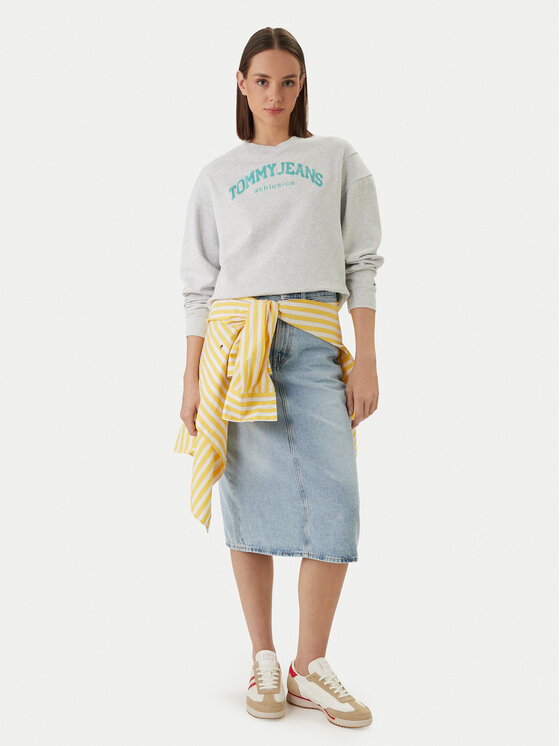 Tommy Jeans Tommy Jeans Pulóver Varsity Crew DW0DW22365 Szürke Regular Fit
