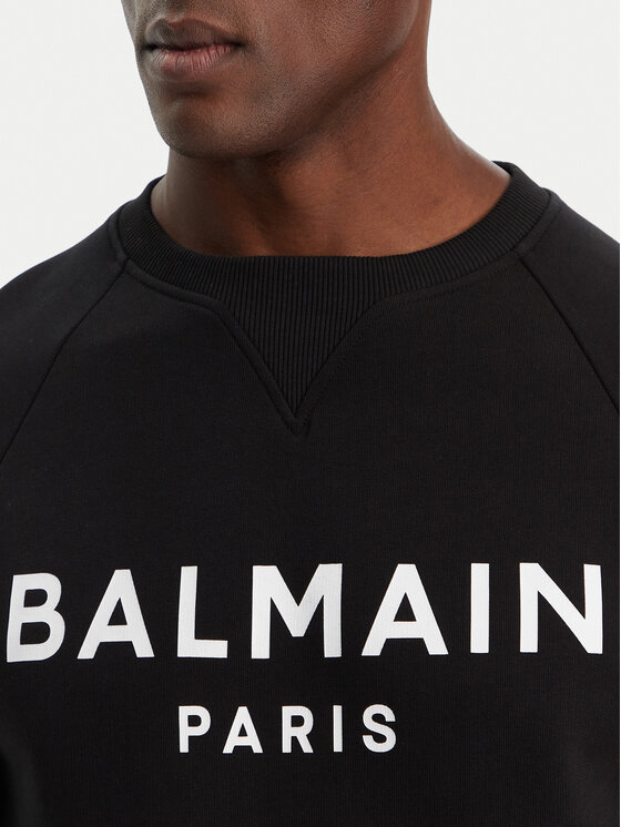 Balmain Balmain Mikina DH1JQ005BB65 Čierna Regular Fit