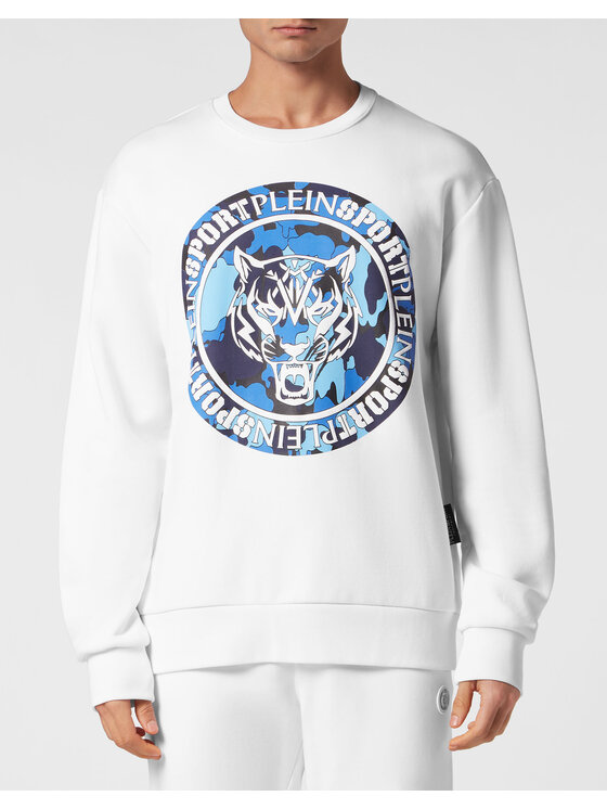 Plein Sport Plein Sport Longsleeve 13089 Biały Regular Fit