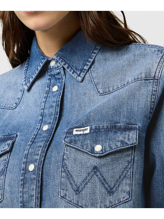 Wrangler Wrangler Koszula jeansowa 112373227 Niebieski Regular Fit