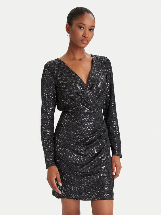 DKNY DKNY Koktejlové šaty DD5IZ632 Černá Slim Fit