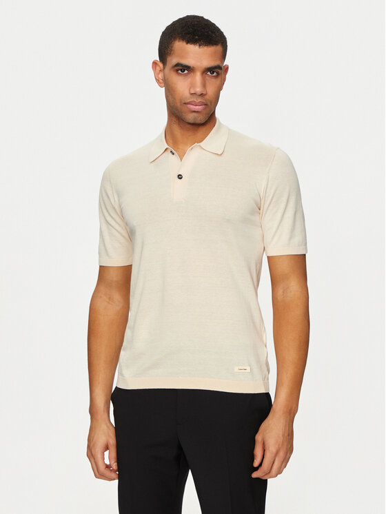 Calvin Klein Polo K10K113053 Bež Regular Fit