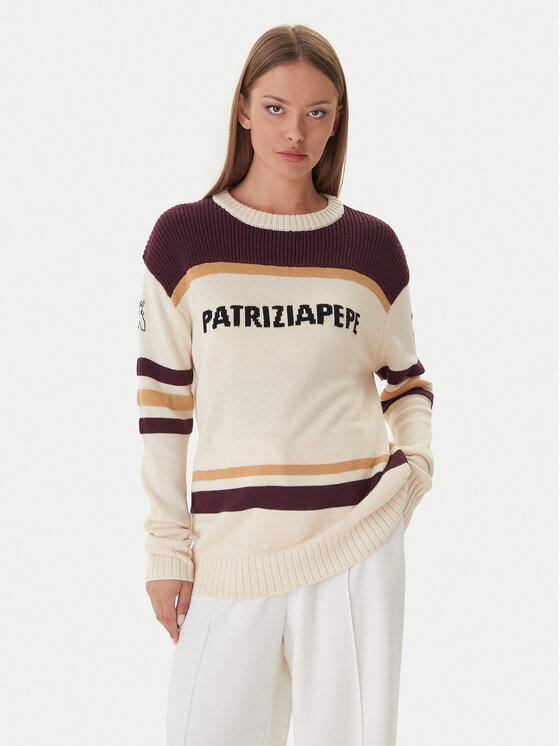 Patrizia Pepe Patrizia Pepe Megztinis 2K0352/K298-YA34 Écru Regular Fit