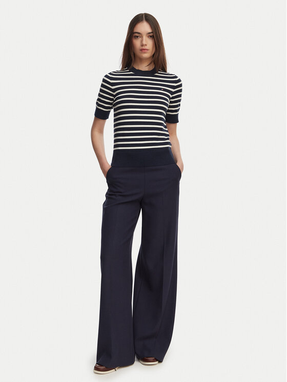 Tommy Hilfiger Tommy Hilfiger Pulover WW0WW49705 Bleumarin Slim Fit