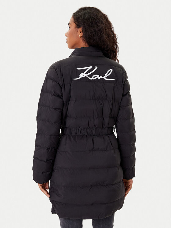 KARL LAGERFELD KARL LAGERFELD Cappotto invernale A1W15047 Nero Slim Fit