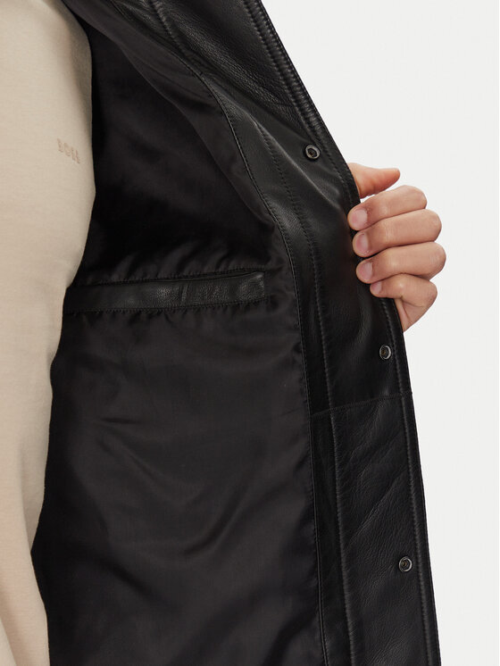 BOSS BOSS Kožená bunda Jocruz 50530256 Čierna Regular Fit