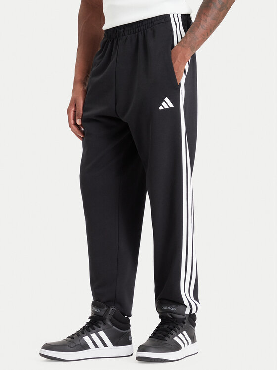 adidas Donji dio trenerke Essentials 3-Stripes French Terry KY6533 Crna Regular Fit