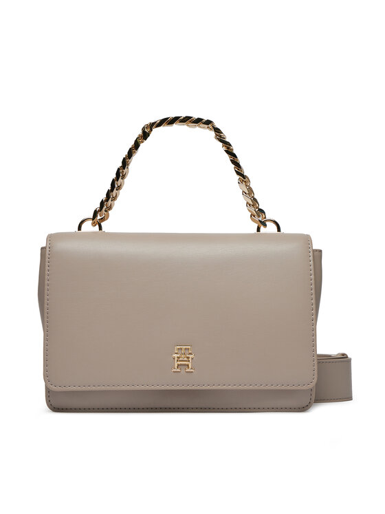 Geantă Tommy Hilfiger Th Refined Med Crossover AW0AW15725 Bej