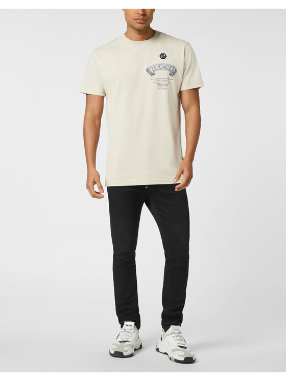 PHILIPP PLEIN PHILIPP PLEIN T-Shirt 26177 Beżowy Regular Fit