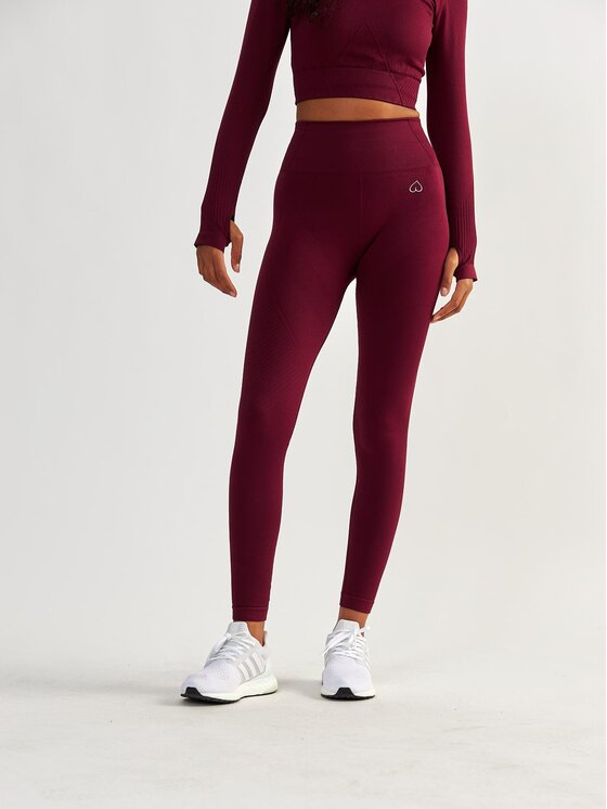 Legginsy, rozmiar XL, Bordowe, Bezszwowe Femme Force