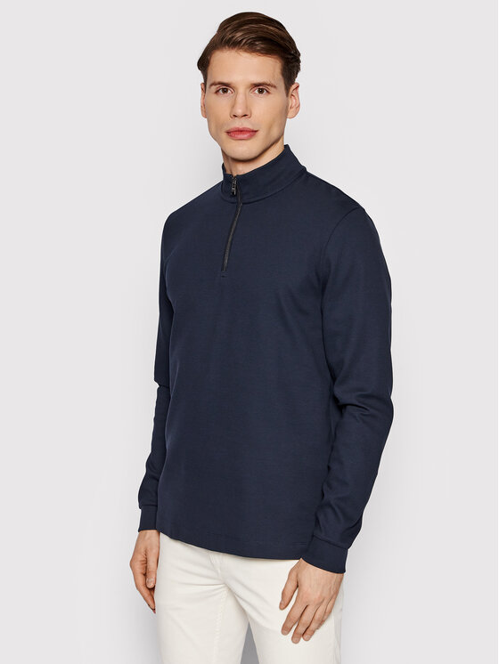 BOSS Boss Felpa Tenore 12 50458164 Blu scuro Slim Fit