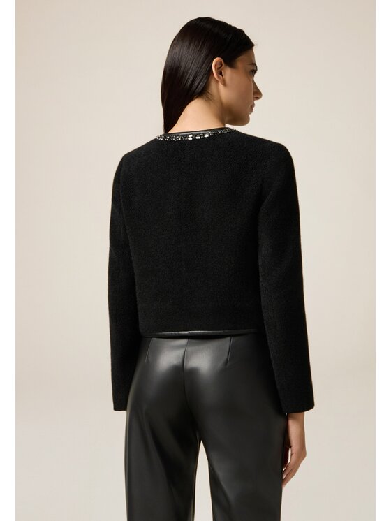 Oltre Oltre Giacca di transizione R171R002236N033 Nero Boxy Fit