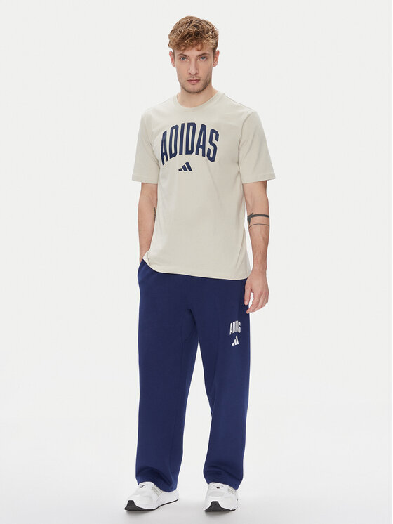 adidas adidas Tričko Collegiate Lineage Graphic JM6415 Béžová Regular Fit