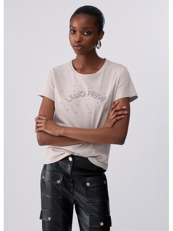 Liu Jo Liu Jo T-Shirt TF6239JS923L9248 Szary Regular Fit