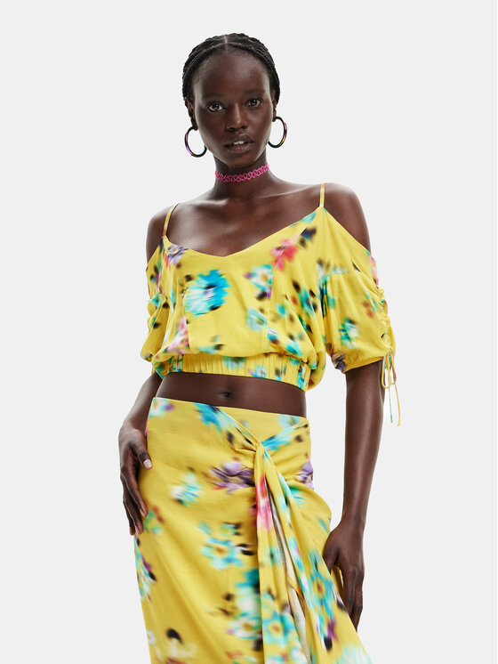 Desigual Blusa 23SWBW20 Giallo Regular Fit Modivo