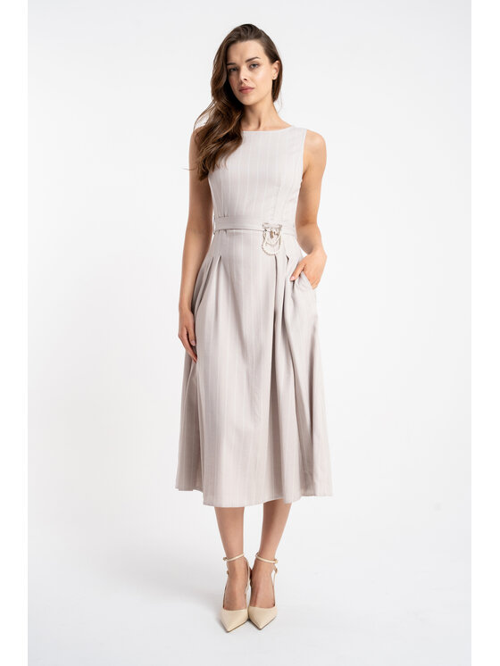 CLICK CLICK Letní šaty 70-851 Béžová Comfortable Fit
