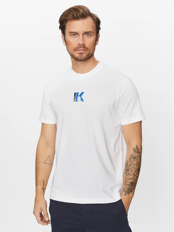 Karl Lagerfeld Jeans T-Shirt 235D1709 Weiß Regular Fit