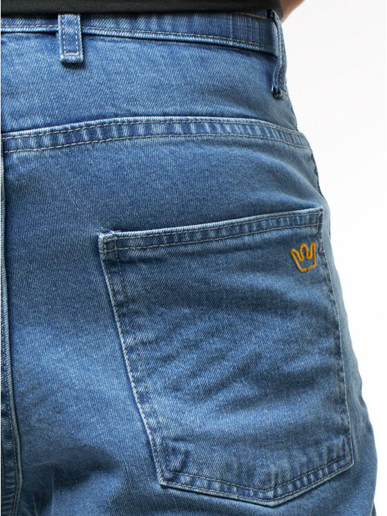Jigga Wear Jigga Wear Szorty jeansowe Krótkie Spodenki Jeansowe Męskie Ciemne Niebieski Jigga Wear Small Outline Crown XXL Niebieski Regular Fit