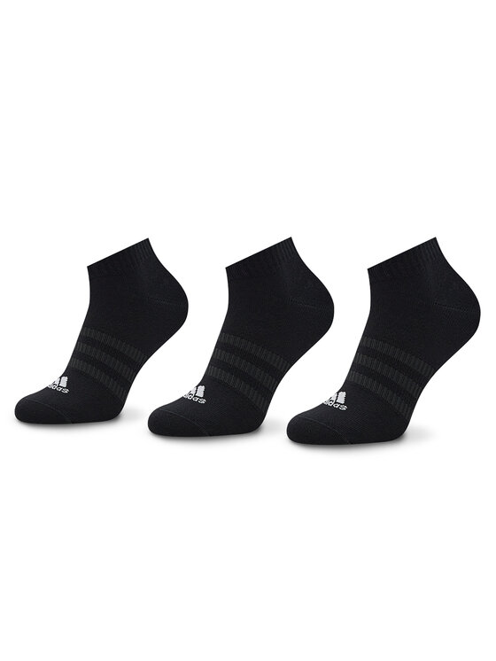 adidas Set de 3 perechi de șosete joase unisex Thin And Light IC1336 Negru