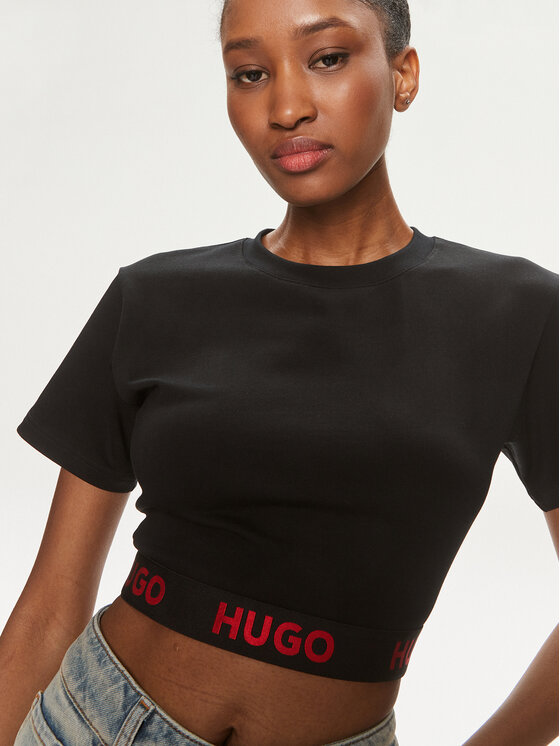 HUGO Hugo Póló Logo 50520497 Fekete Relaxed Fit
