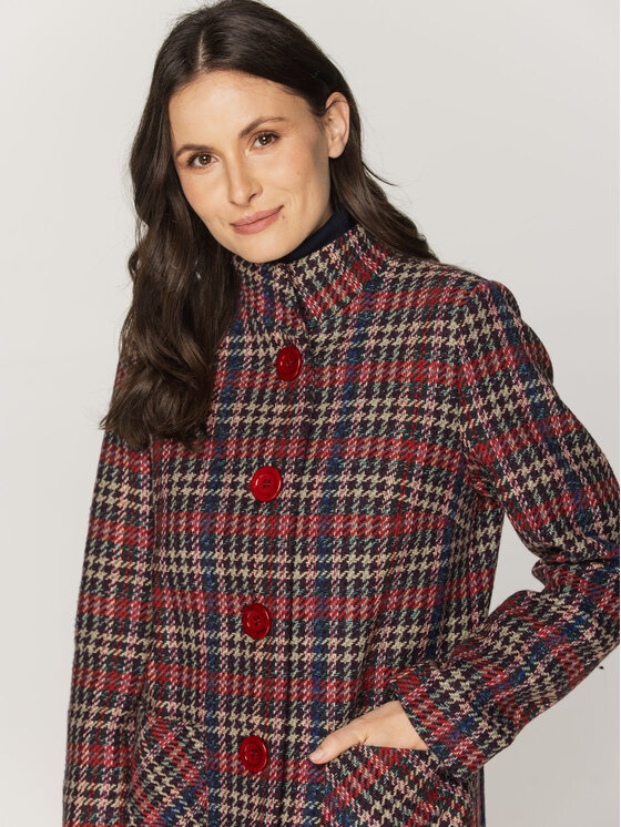 Willsoor Willsoor Płaszcz wełniany 67833 Bordowy Regular Fit