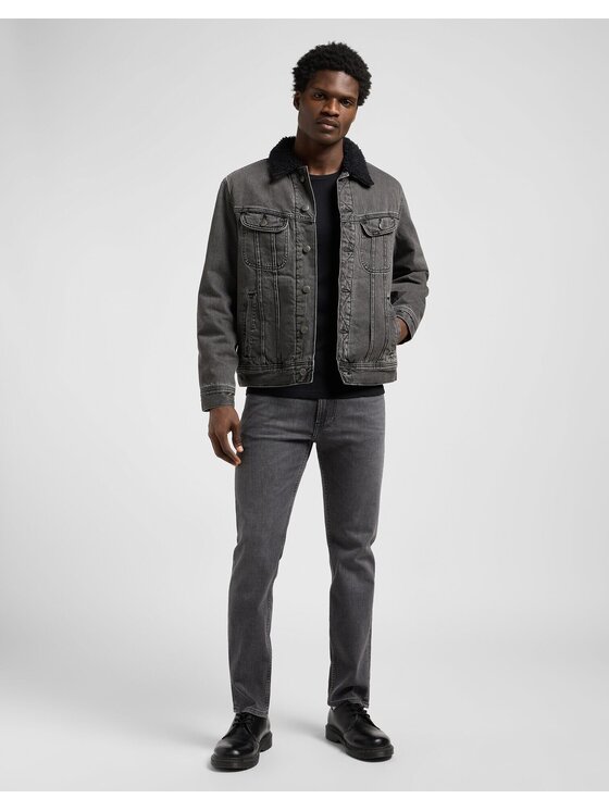 Lee Lee Kurtka jeansowa SHERPA JACKET Szary Regular Fit