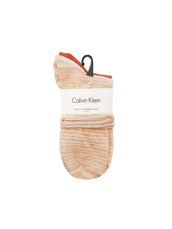 Calvin Klein Calvin Klein Skarpety Niskie Damskie SKARPETY DAMSKIE 3-PACK Pomarańczowy