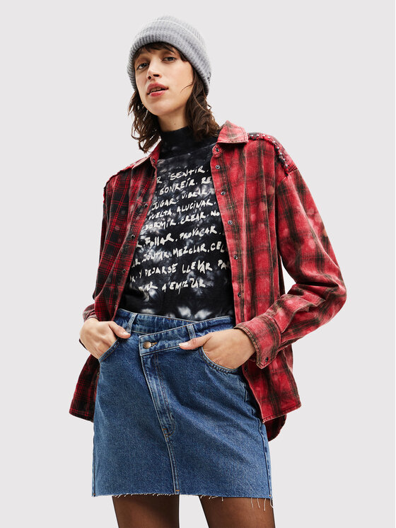 Desigual Srajca Eda 22WWCW10 Rdeča Regular Fit