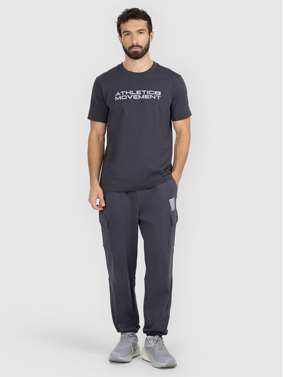 4F 4F T-Shirt BRIGHT TRACK Szary ciemny Regular Fit