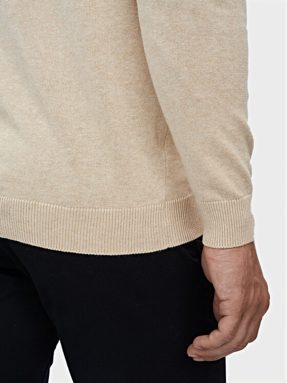 Evenemen Evenemen Sweter V-NECK BEIGE Beżowy Slim Fit