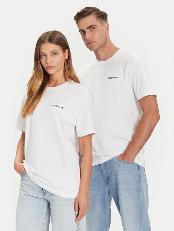 Guess Jeans Guess Jeans T-krekls M5BI78 K8FQ4 Balts Regular Fit