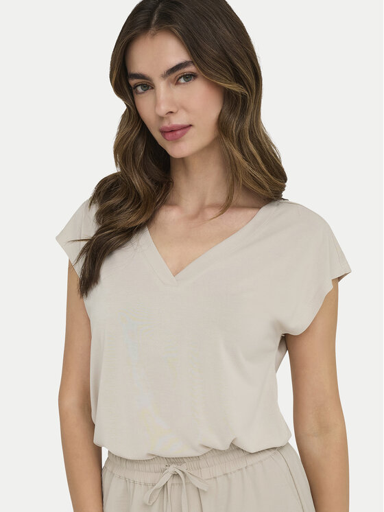 ONLY ONLY T-krekls Free 15287041 Bēšs Regular Fit