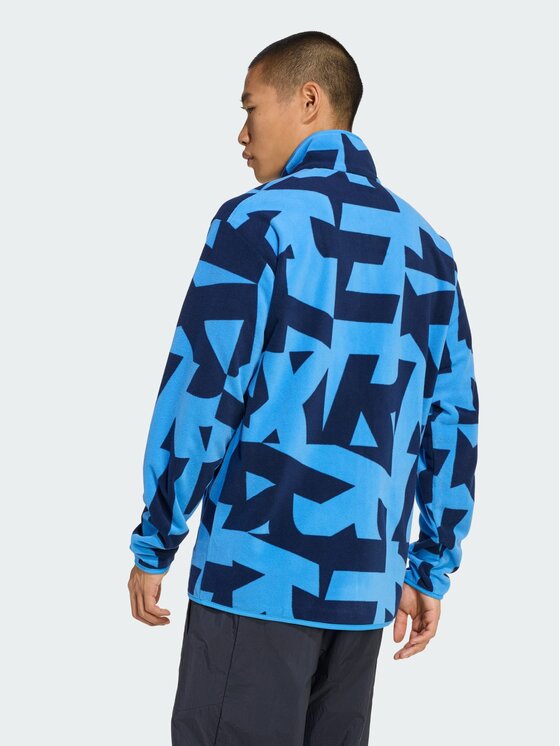 adidas adidas Bluza Terrex Multi Printed Full-Zip Fleece Niebieski jasny Regular Fit