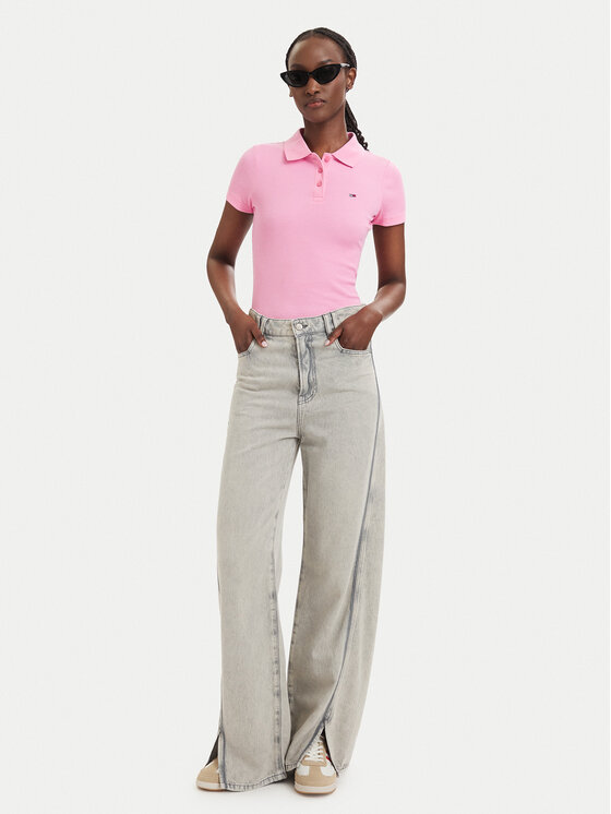 Tommy Jeans Tommy Jeans Polo marškinėliai DW0DW22327 Šviesiai rožinė Slim Fit