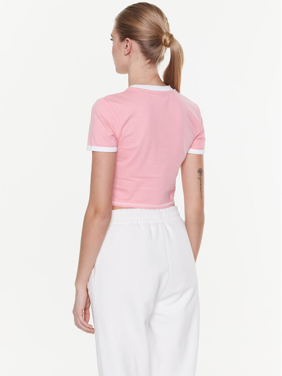 Guess Guess T-krekls Signature V3GI02 KBNW0 Rozā Slim Fit