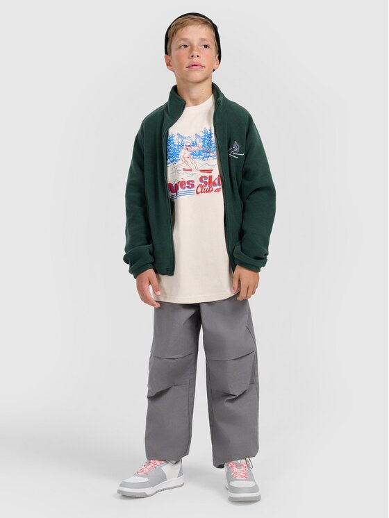 4F 4F Felpa di pile 4FJRAW25TFLEM438-40S Verde Regular Fit