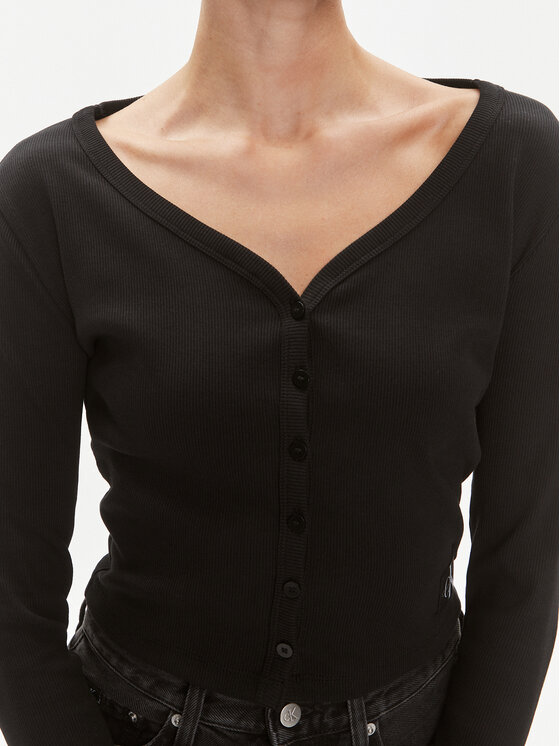 Calvin Klein Jeans Calvin Klein Jeans Bluse J20J222570 Schwarz Regular Fit