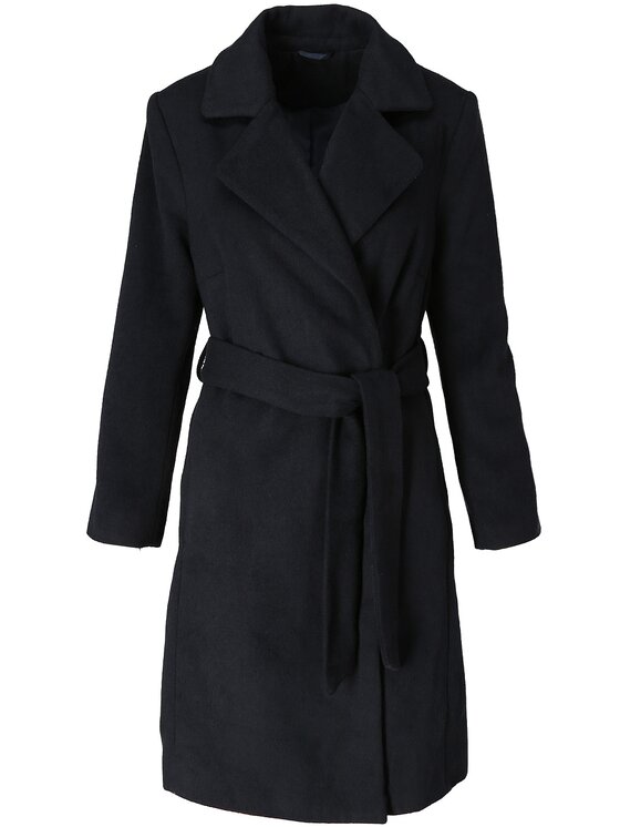 Perso Perso Kabát klasyczny wiązany Černá Regular Fit