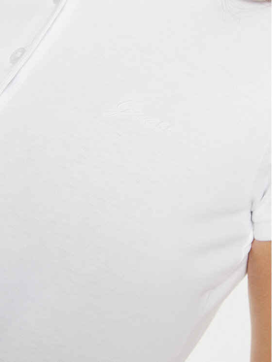 Guess Guess Polo W4GP62 KBZV1 Biały Slim Fit