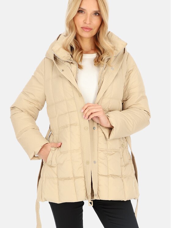 Perso Perso Kurtka damska BLH241004FX Beżowy Regular Fit