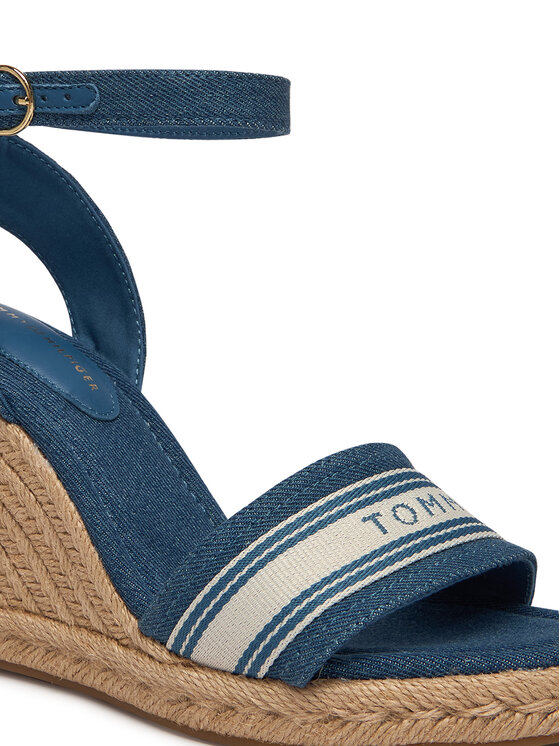 Tommy Hilfiger Tommy Hilfiger Espadrilles High Wedge Espad Webbing FW0FW09342 Kék